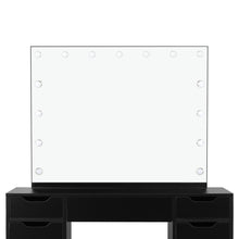 Load image into Gallery viewer, Lustra 2 Piece Dressing Table with Mirror &amp; Stool Set - Black