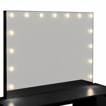 Load image into Gallery viewer, Lustra 2 Piece Dressing Table with Mirror &amp; Stool Set - Black
