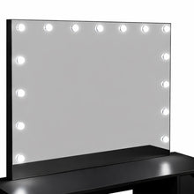 Load image into Gallery viewer, Lustra 2 Piece Dressing Table with Mirror &amp; Stool Set - Black