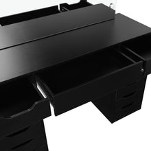 Load image into Gallery viewer, Lustra 2 Piece Dressing Table with Mirror &amp; Stool Set - Black