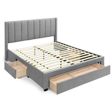 Load image into Gallery viewer, Hopkins Queen Velvet Bed Frame with Storage - Grey