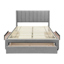 Load image into Gallery viewer, Hopkins Queen Velvet Bed Frame with Storage - Grey