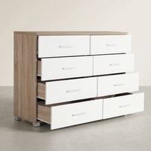 Load image into Gallery viewer, Garrett Lowboy 8 Drawer Chest Dresser - Oak
