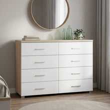 Load image into Gallery viewer, Garrett Lowboy 8 Drawer Chest Dresser - Oak