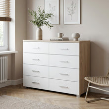 Load image into Gallery viewer, Garrett Lowboy 8 Drawer Chest Dresser - Oak