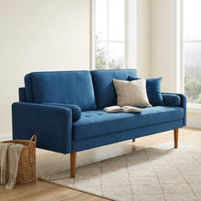 Load image into Gallery viewer, Alaina Velvet 3 Seater Sofa - Blue