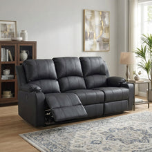 Load image into Gallery viewer, Marton Electric 3 Seater Recliner Sofa - Black