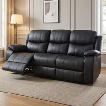 Load image into Gallery viewer, re-23153-C-Wilson-Manual-3-Seater-Recliner-Sofa-Black-1