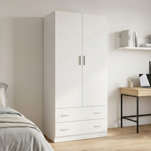 Load image into Gallery viewer, re-23472-bram-2-door-wardrobe-with-2-drawers-white-2601123