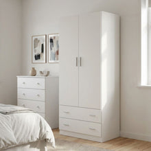 Load image into Gallery viewer, re-23472-bram-2-door-wardrobe-with-2-drawers-white-2601121