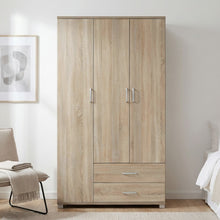 Load image into Gallery viewer, re-23466-bram-3-door-wardrobe-with-2-drawers-oak-2601124