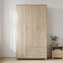 Load image into Gallery viewer, re-23466-bram-3-door-wardrobe-with-2-drawers-oak-2601122