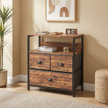 Load image into Gallery viewer, Whitby 2 Tier Storage Shelf with Drawers - Rustic Brown