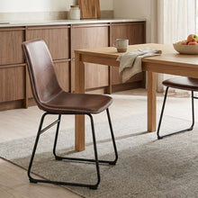 Load image into Gallery viewer, Grayson PU Leather Dining Chair - Set of 2 - Brown