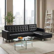 Load image into Gallery viewer, 22083-colorado-3-seater-sofa-bed-futon-with-chaise-black-2601144