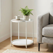 Load image into Gallery viewer, 23927-zen-round-coffee-table-with-shelf-white-2601145