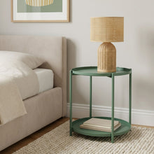 Load image into Gallery viewer, 23928-zen-round-coffee-table-with-shelf-green-2601154
