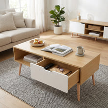 Load image into Gallery viewer, Riley Wooden Coffee Table - Maple + White