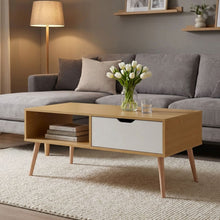 Load image into Gallery viewer, Riley Wooden Coffee Table - Maple + White
