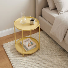 Load image into Gallery viewer, 23929-zen-round-coffee-table-with-shelf-yellow-2601156