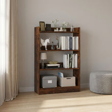 Load image into Gallery viewer, Bulls 80cm 4 Tier Bookshelf - Rustic Brown