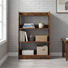Load image into Gallery viewer, Bulls 80cm 4 Tier Bookshelf - Rustic Brown