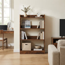 Load image into Gallery viewer, Bulls 80cm 4 Tier Bookshelf - Rustic Brown