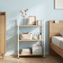 Load image into Gallery viewer, Hikuai 3 Tier Bookshelf - Natural + White