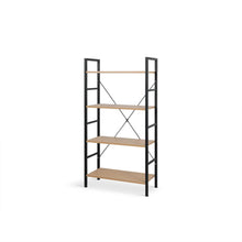 Load image into Gallery viewer, Hikuai 4 Tier Bookshelf - Natural + Black