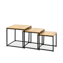 Load image into Gallery viewer, Trio 3 Piece Nesting Coffee Table Set - Oak