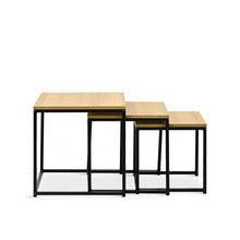 Load image into Gallery viewer, Trio 3 Piece Nesting Coffee Table Set - Oak