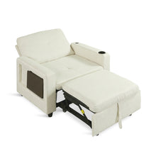 Load image into Gallery viewer, Mist 1 Seater Sofa Bed With Cup Holder And Side Tray - Cream