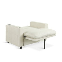 Load image into Gallery viewer, Mist 1 Seater Sofa Bed With Cup Holder And Side Tray - Cream