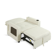 Load image into Gallery viewer, Mist 1 Seater Sofa Bed With Cup Holder And Side Tray - Cream