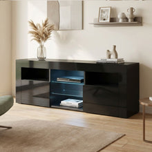 Load image into Gallery viewer, Atka 1.45m LED Entertainment Unit - Black