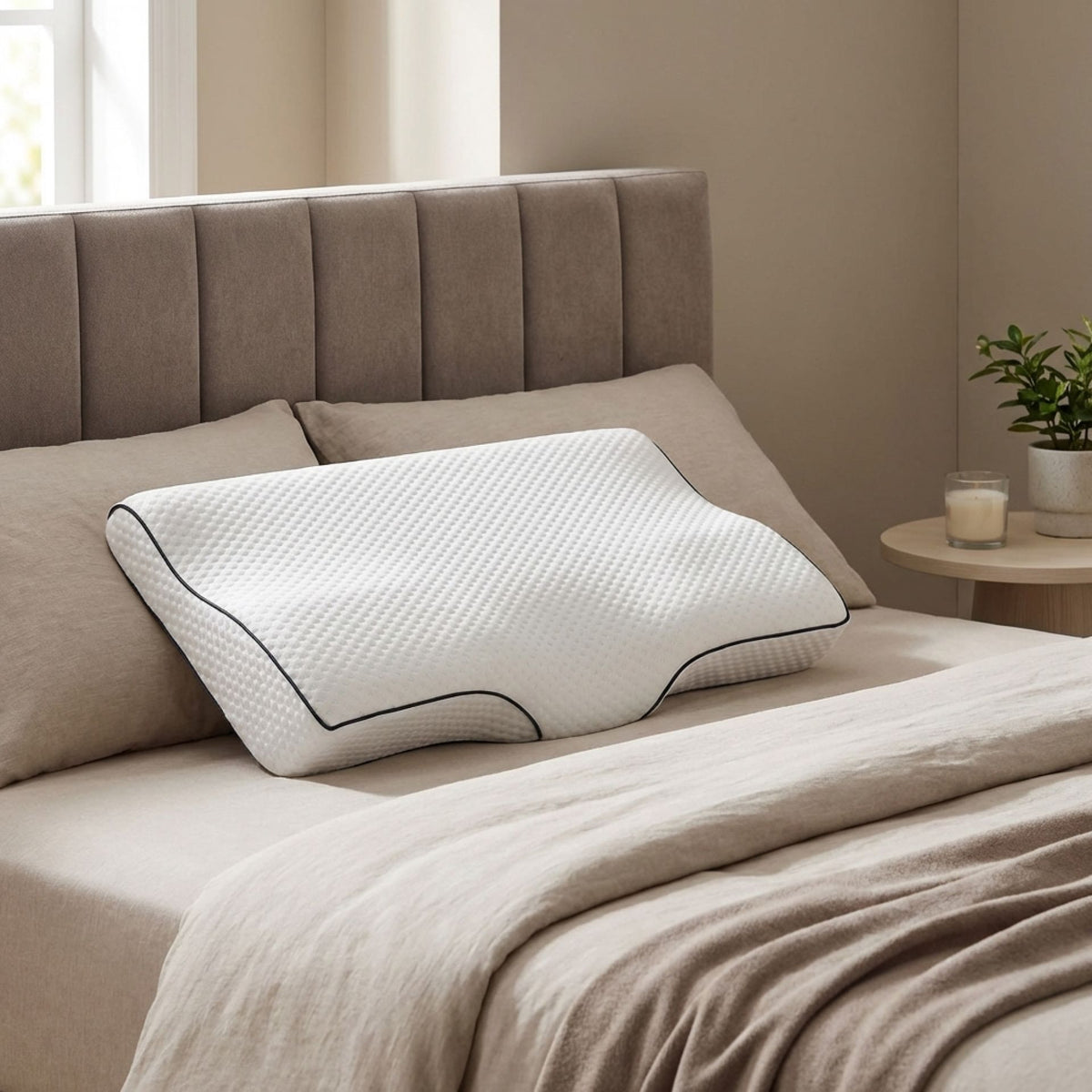 Form Fit Memory Foam Contour Neck Support Pillow 59.5cm x 33cm x 10.5/5.5cm