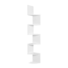 Load image into Gallery viewer, Nemi 5-Tier Wall Mounted Corner Shelf Storage Shelf - White
