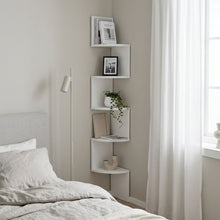 Load image into Gallery viewer, Nemi 5-Tier Wall Mounted Corner Shelf Storage Shelf - White