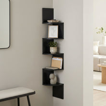 Load image into Gallery viewer, 21642-nemi-5-tier-wall-mounted-corner-shelf-black-2601154