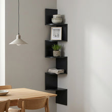 Load image into Gallery viewer, 21642-nemi-5-tier-wall-mounted-corner-shelf-black-2601153