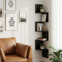 Load image into Gallery viewer, 21642-nemi-5-tier-wall-mounted-corner-shelf-black-2601152