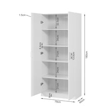 Load image into Gallery viewer, Nordic 2 Door Cupboard 80cm - White