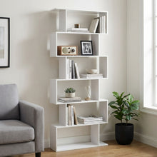 Load image into Gallery viewer, Verta 6 Tier Bookshelf Display Shelf - White