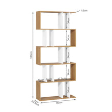 Load image into Gallery viewer, Lumo 5 Tier Bookshelf Display Shelf - Natural + White