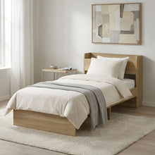 Load image into Gallery viewer, Elda Single Bed Frame with USB Port &amp; Drawers - Natural (p1=0.092m³ - 24.5kg) (p2=0.104m³ - 22.5kg) (T=0.196m³ - 47.0kg)