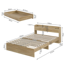 Load image into Gallery viewer, Elda Double Bed Frame with USB Port &amp; Drawers - Natural