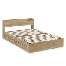 Load image into Gallery viewer, Elda Double Bed Frame with USB Port &amp; Drawers - Natural