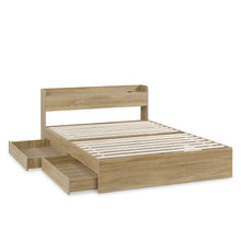 Load image into Gallery viewer, Elda Double Bed Frame with USB Port &amp; Drawers - Natural