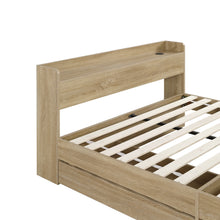 Load image into Gallery viewer, Elda Double Bed Frame with USB Port &amp; Drawers - Natural