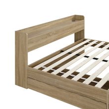 Load image into Gallery viewer, Elda Queen Bed Frame with USB Port &amp; Drawers - Natural (p1=0.118m³ - 25.0kg) (p2=0.120m³ - 23.5kg) (p3=0.096m³ - 19.5kg) (T=0.334m³ - 68.0kg)